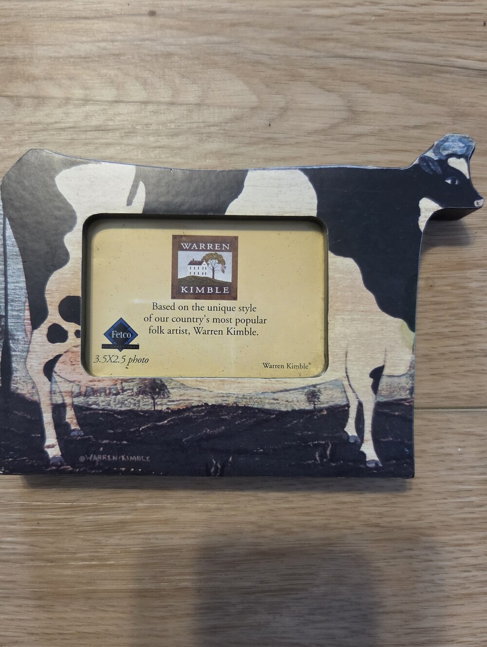 Vintage American Cow Fetco Warren Kimble Picture Frame Farmhouse Cottagecore